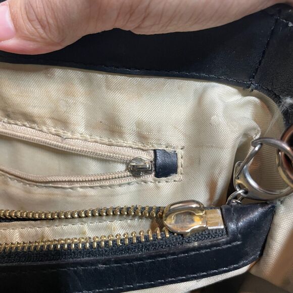 Kate Spade New York Black Leather Structured Satchel Handbag Missing Strap - Picture 13 of 16